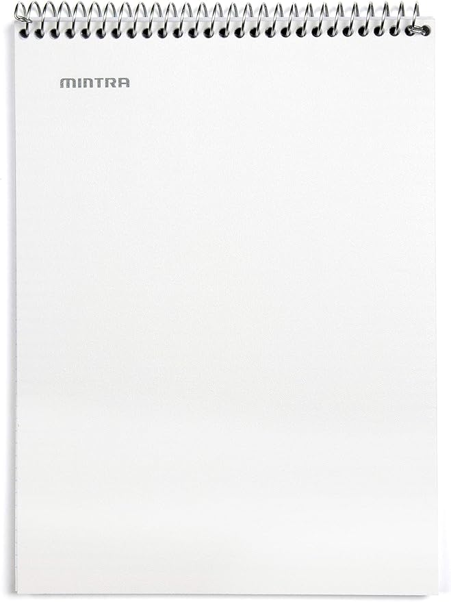 Mintra Office TOP BOUND Durable Spiral Notebooks (Teal, Purple, White, College Ruled 3pk)