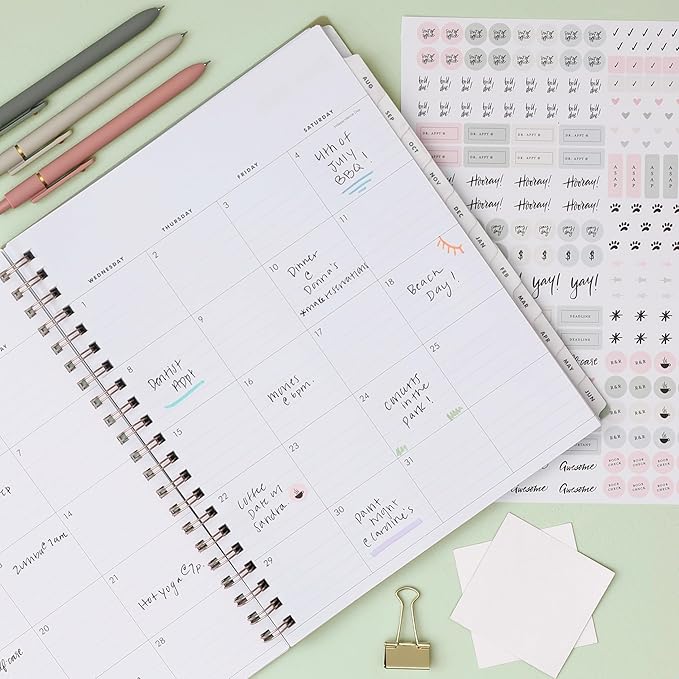 Blue Sky The Everygirl 2026-2027 Weekly and Monthly Academic Year Planner Calendar, July 2026 - June 2027, 8.5" x 11", Flexible Cover, Wirebound, Laminated Tabs, Storage Pocket, Includes Stickers, Marisa