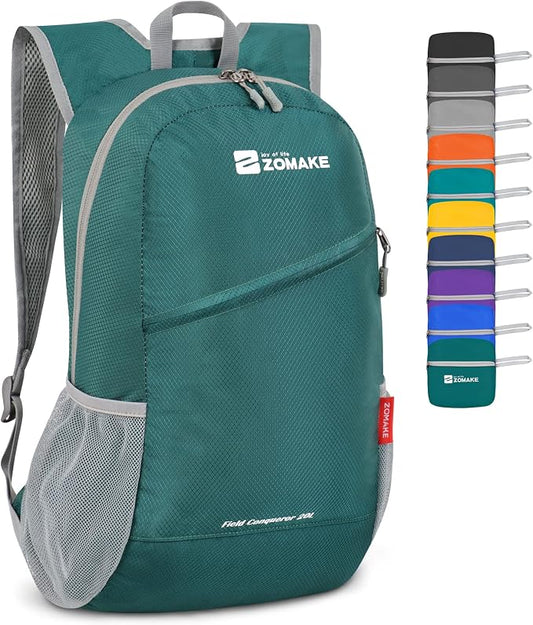 ZOMAKE Lightweight Packable Backpack 20L, Foldable Small Daypack for Hiking | Water Resistant Backpacks Day Bag for Travel Outdoor Camping Sport, Everyday Carry, Multi Compartment Storage(Army Green)