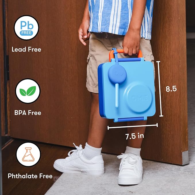 Omie OmieBox Kids Insulated Leakproof Bento Lunch Box with Food Jar (Blue Sky) (Pack of 2)