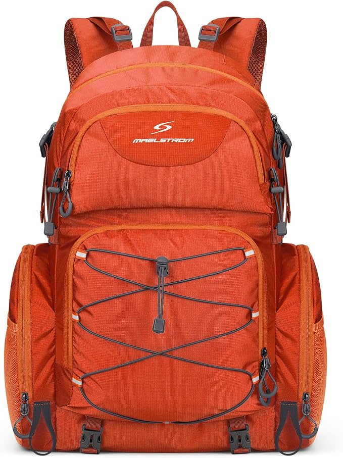 Maelstrom 40L Waterproof Hiking Backpack, Lightweight Travel Daypack | Rain Cover,Hydration-Ready, Tripod Straps, Load Compression, Survival Whistle, Perfect For Men, Women,Camping,Travel