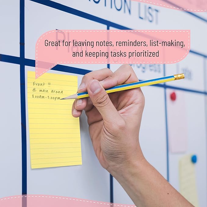 Mr. Pen- Lined Sticky Notes, 4" x 6", 6 Pads, 45 Sheets/Pad, Morandi Color, Sticky Notes with Lines, Ruled Post Stickies, Memo Pads, Self-Stick Note Pad for Office, School, Home, Study