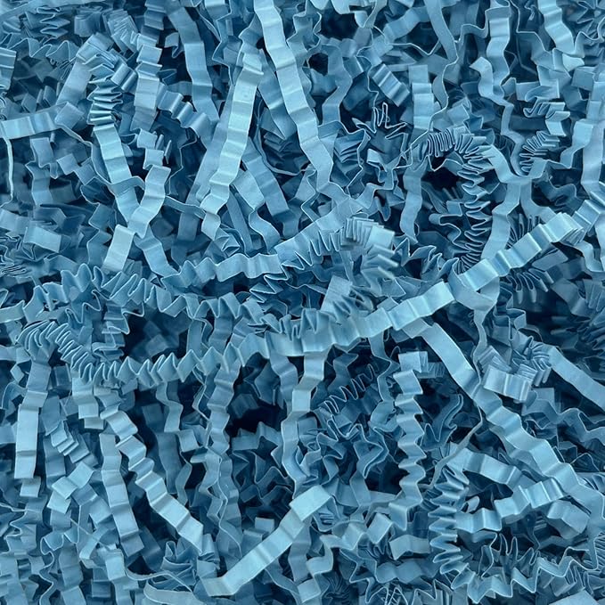 Tisspoms 1LB Deep Blue Crinkle Cut Paper Shred Filler, Paper Shreds for Basket Fillers, Birthday, Gift Wrapping, Anniversary, Wedding, Halloween, Thanksgiving, Christmas Gift Decor Party Filler