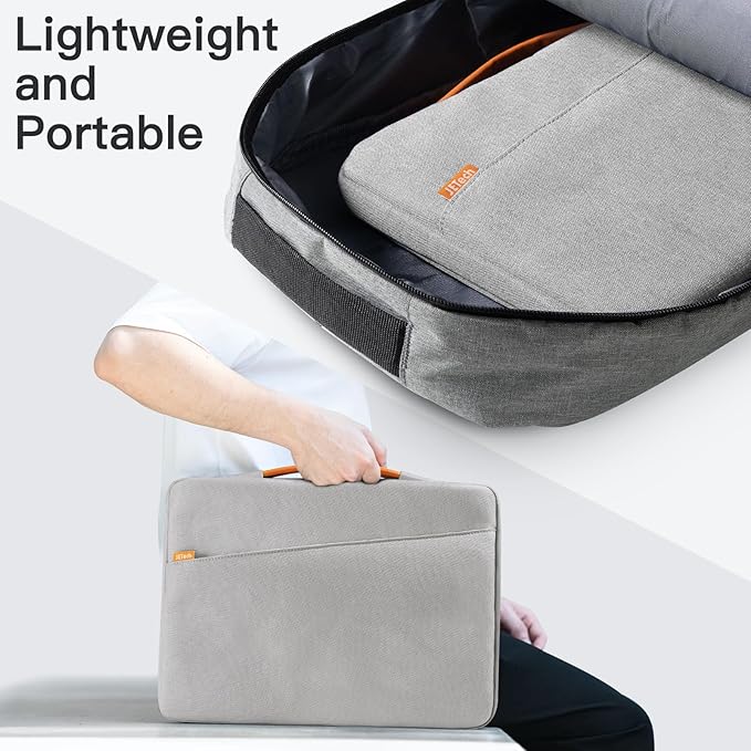 JETech Laptop Sleeve for MacBook Neo (A18 Pro), 14-Inch MacBook Pro (M1-M5, 2020-2026), Waterproof Bag Case with Portable Handle and Pocket, Compatible with 14 Inch Notebook (Light Grey)
