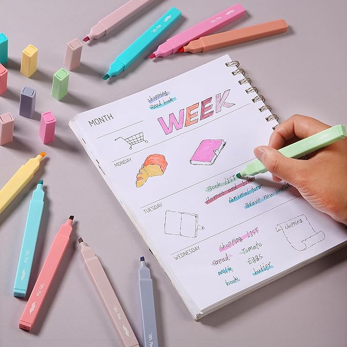 Mr. Pen- Aesthetic Highlighters No Bleed, 10 Pack, Pastel Colors, Chisel Tip, Cute Highlighters Assorted Colors for Journaling, Highlighting, Underlining, Fast Dry, Back to School Supplies