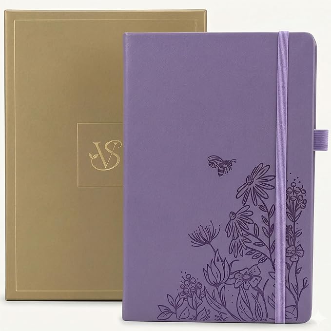 VIVID SCRIBBLES A5 Dotted Notebook with 160gsm Bleed-Proof Paper - Perfect for Bullet Journaling and Creative Planning - 200 Numbered Dot Grid Pages in Lavender