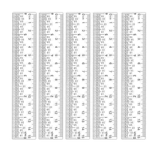 BAOFALI 5PCS 6 Inch Clear Acrylic Ruler with Inches & Metric Measuring Tool 6" Inch Straight Edge Rulers for Scrapbooking Card-Making Student School Office Home Tool