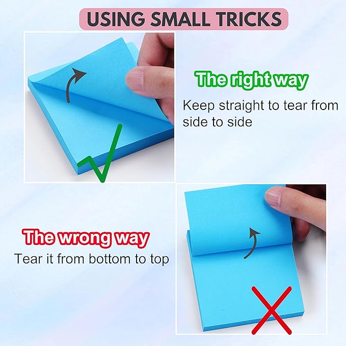 Woswel Sticky Notes Bulk 3 x 3 in, 60 Pads Adhesive Paper Memo, 85 Sheets/Pad, 6 Bright Colors, Self-Stick Notes, Easy to Post for Home, Office, School