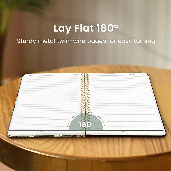 Taja Lined Spiral Journal Notebook for Women, A5 Cute College Ruled Hardcover Notebook for Work & Note Taking, Pretty Journal for Writing, 140 Pages, Forest Stag