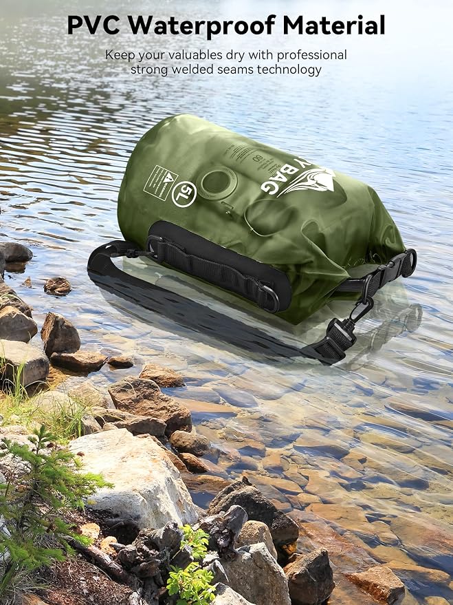 HEETA Dry Bag Waterproof Backpack with Phone Case 5L/10L/20L/30L/40L | Roll Top Lightweight Dry Storage Bag for Women Men, Travel Boating Kayaking Paddle Board Camping Beach Essentials Accessories