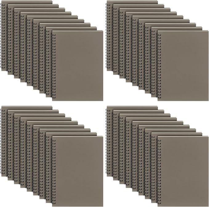 Yahenda 36 Pcs Spiral Notebooks, 1 Subject, Wide Ruled, Dark Gray