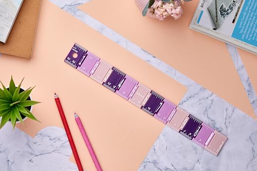 It's Academic Folding Rulers, 12 Inches and 30 Cms, Foldable Plastic in Assorted Color Combos, 12 Pack