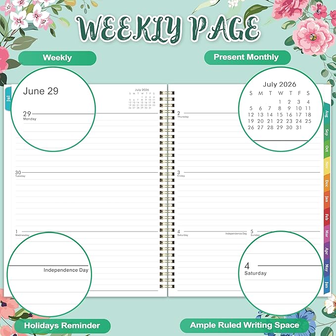 Planner 2026-2027 - 9" x 11" Planner Weekly and Monthly 2026-2027, from JULY 2026 to JUNE 2027, Academic Calendar with Tabs, Twin-Wire Binding, Inner Pocket, Premium Thick Paper