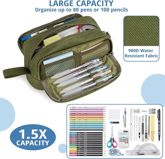 Tactical 4 Compartments Pencil Case for Boy, Large Pen Pouch Bag for School | Tactical Large Capacity Pen Box, 900D Farbic Tool Bag for School College Office Marker Organizer for Boy Kid Men Adult Teen