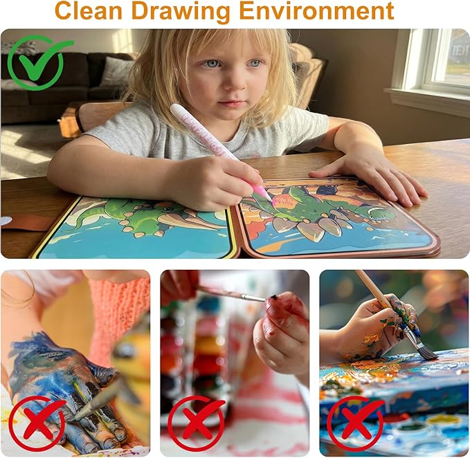 2 Pack Reusable Water Coloring Book for Toddlers,Dinosaur & Marine Themes Magic Water Painting Books Mess-Free Coloring Book with Water Pen for Kids Ages 3+