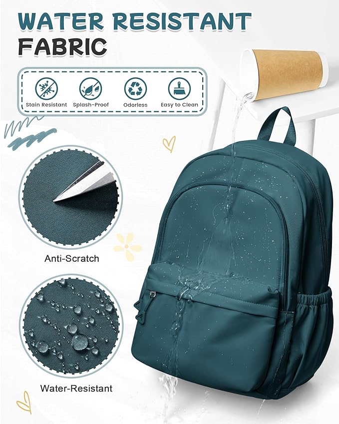 BJLFS Blue Backpack for School Women Girls, Waterproof Bookbag Cute High School Backpack for Men Teen Boys, Lightweight Travel College Backpacks Mochilas Escolares para Casual Daypack Rucksack