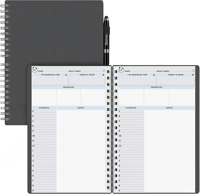 Panda Planner 2026 Undated Daily Planner 5.75" x 8.25", Gray