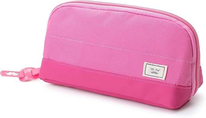Mr. Pen- Fabric Pencil Case Pouch, Pink, Triangular Shape Pencil Pouch