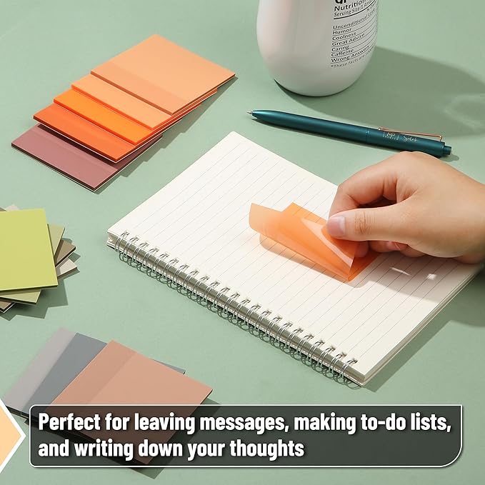 Mr. Pen- Transparent Sticky Notes, 3" x 3", 12 Pads, 600 Sheets, See Through Self-Adhesive Notes for Bible Journaling and Studying, Water-Resistant, Easy to Peel, Clean Removal