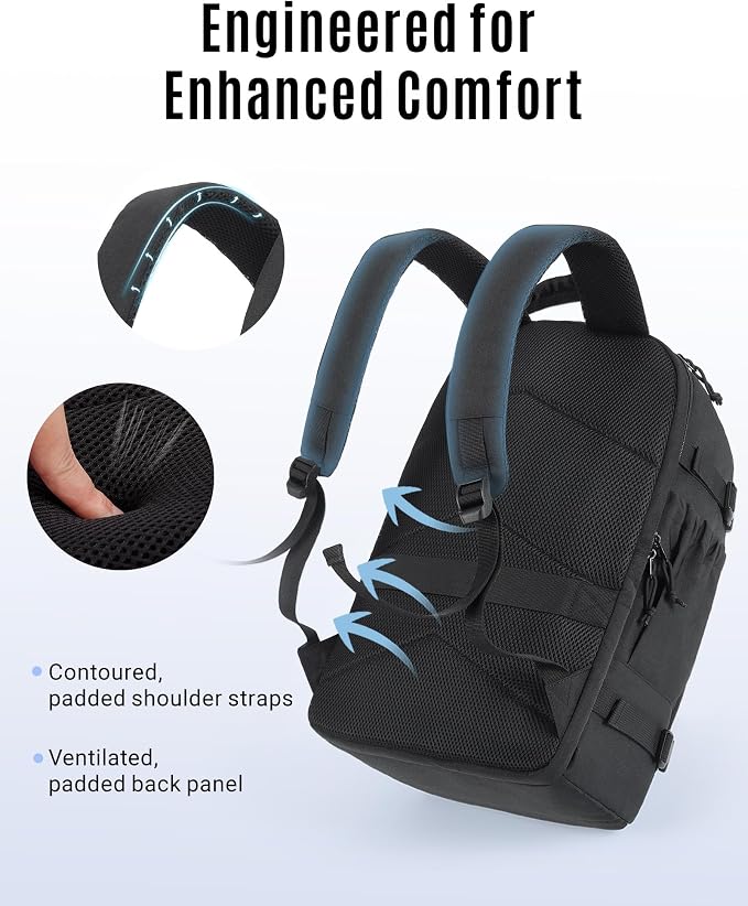 LIGHT FLIGHT Travel Backpack, TSA Friendly Carry on Backpack,Grey | Water-resistant Lightweight Business Large Weekender Bag Casual Daypack 17.3" Laptop Backpack for Men Women
