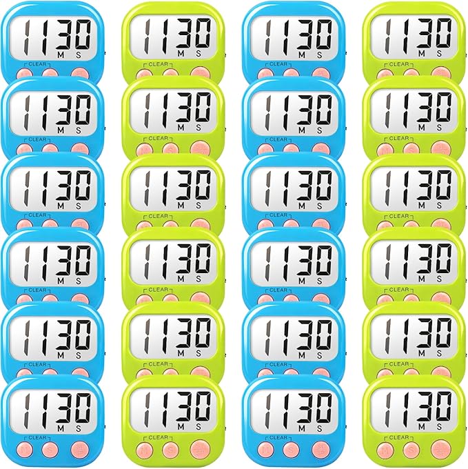 Classroom Timers for Teachers Kids Large Magnetic Digital Timer Teacher Supplies 24 Pack-Blue Green