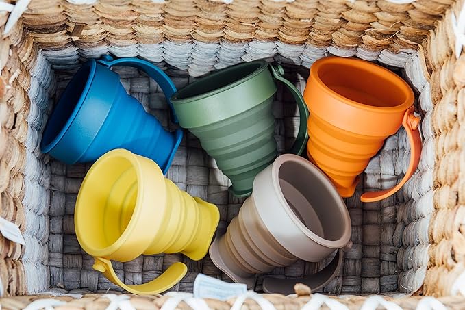 WEMUG Collapsible Travel Cup, Made with Food Grade Silicone, Portable Drinking Cup, Reusable, for Outdoor, Sili Cup (yellow)