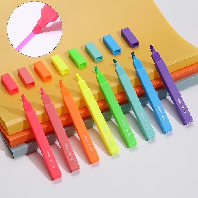 Mr. Pen- Aesthetic Highlighters No Bleed, 8 Pack, Vibrant Colors, Chisel Tip, Cute Highlighters Assorted Colors for Journaling, Highlighting, Underlining, Fast Dry, Back to School Supplies