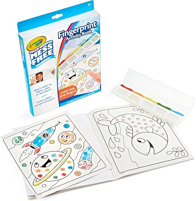 Crayola Color Wonder Mess Free Fingerprint Activity Book, Easter Basket Stuffers for Toddlers, Finger Painting Alternative, Gift for Kids Ages 3+