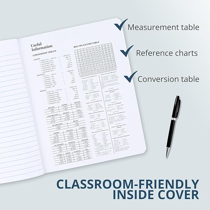 ROARING SPRING Hard Cover Composition Notebook, 12 Pack, Black Marble Comp Book, 9.75″ x 7.5″, Wide-Ruled with Margin, 50 Sheets (100 Pages), Made in USA