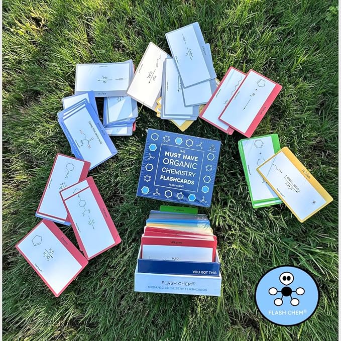 The Must Have Organic Chemistry Flashcards: 300 Color Coded Organic Chemistry Reactions Including Alcohols, Alkenes, Carboxylic Acids, Esters, Amides, Benzenes, Ketones, Amino Acids, and More