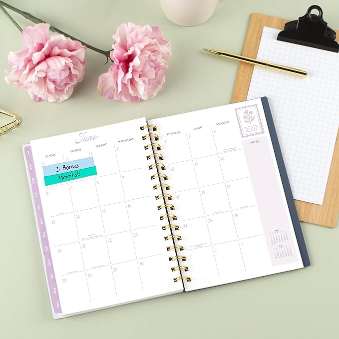 Cambridge Planner 2026-2027 Weekly & Monthly Academic 12-Month July-June, 5-1/2" x 8-1/2", Cherrywood Lane, Cosmo Garden (CL17-200A)