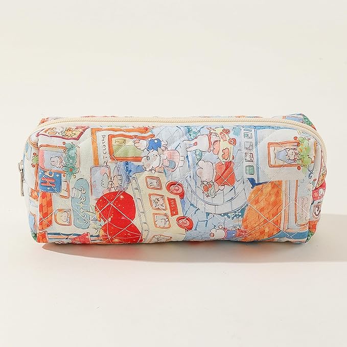Pencil Case Pen Case Office College School Storage Bag Pouch Holder Box Organizer Makeup Pouch Cosmetic Bag Aesthetic Cute Pencil Case for Girls Boys Kids (L)