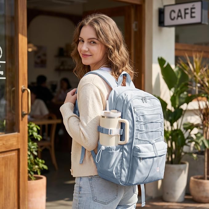 suwasp College Backpack for Women, Waterproof Laptop Backpack Fits 15.6 Inch Laptop, School Bookbag with Water Bottle Pocket, Anti Theft Work Backpack for College, Travel, Commuter,