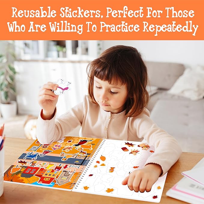 Dog Sticker Activity Book, 547 Reusable Stickers, 10 Dry-Erase Scenes & 10 Coloring Pages, Dog-Themed Activity Book, Edudogional Hands-on Travel Game - Great for Kids, Adults, Boys & Girls