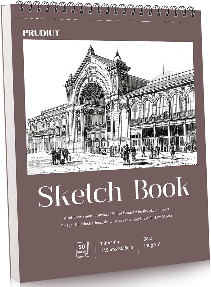 Sketch Book 11×14 inch, Spiral Bound Sketch Pad 50 Sheets (68lb/100gsm), Acid-Free Sketchbook for Drawing Painting Sketching, Art Paper Drawing Supplies for Teens Adults Artists Ideal Gifts