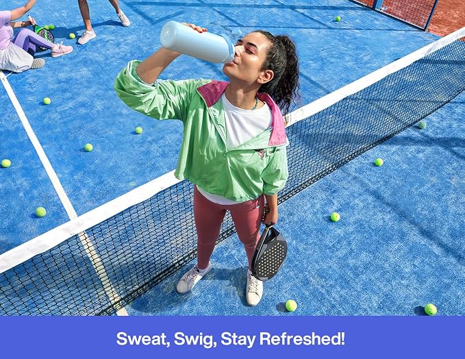 POWCAN 40 oz Insulated Water Bottle with 2-in-1 Straw and Spout Lid, Glow-in-the-Dark, 24H Cold, Leakproof, BPA-Free, Double Wall Stainless Steel for Sports, Gym, Travel, and School (Seashell Coast)