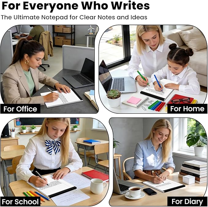 12pcs Legal Pads 8.5 x 11,Notepads 8.5 x 11 Inch, 30 Sheets/Pack, White Note Pads Clear Print Writing Pads of Paper, Perforate Wide Ruled Lined with Sturdy Back for Office, Business & School Supplies