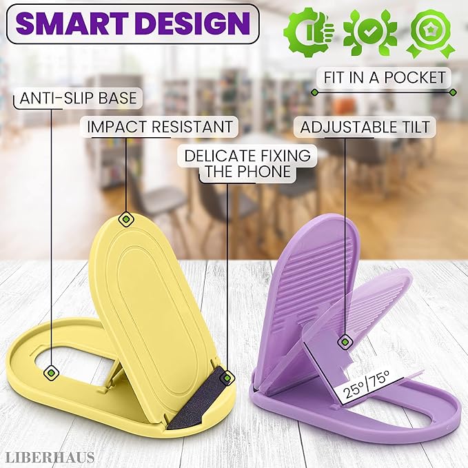 12 Pcs Cell Phone Stand for Desk – Stable Cell Phone Holder Bulk Pack, Adjustable Design with Silicone Pads, Fits 4–7.9" Devices – Cellphone Stand for Desk with Anti-Slip Base & Secure Positioning