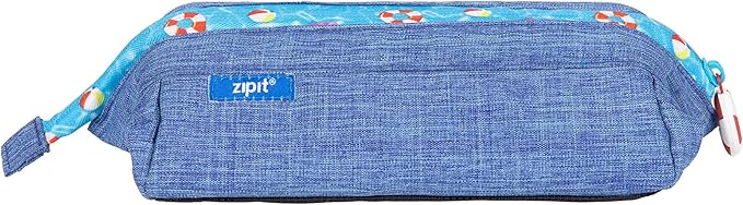 ZIPIT Lenny Pencil Case, Large Capacity Zipper Pouch for School, Stationery Bag for Teen Girls Boys and Adults, Teal