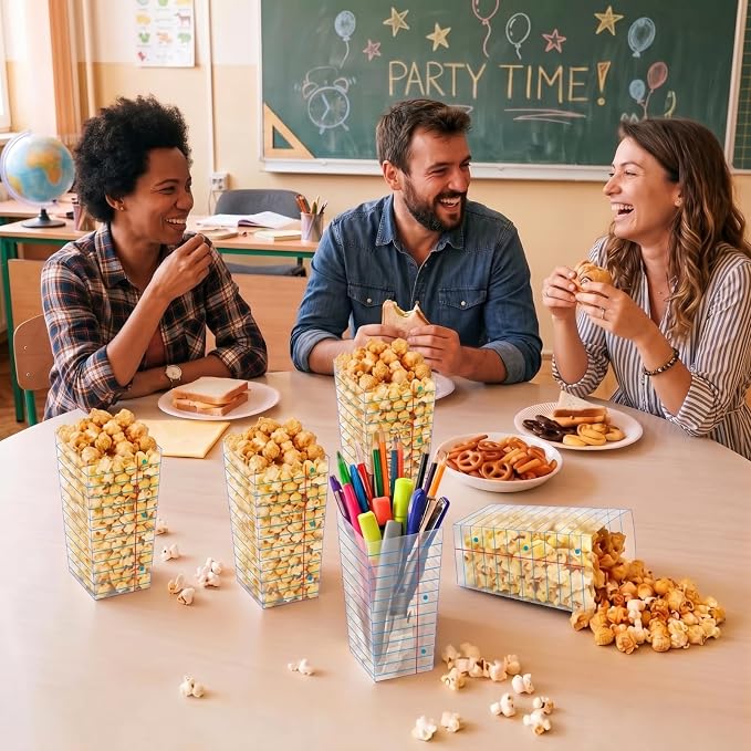 24 Pcs Back to School Notebook Popcorn Boxes Teacher Gift Boxes Kit Popcorn Holders Welcome Classroom Candy Treat Containers for Students Teacher Supplies Preschool Kindergarten