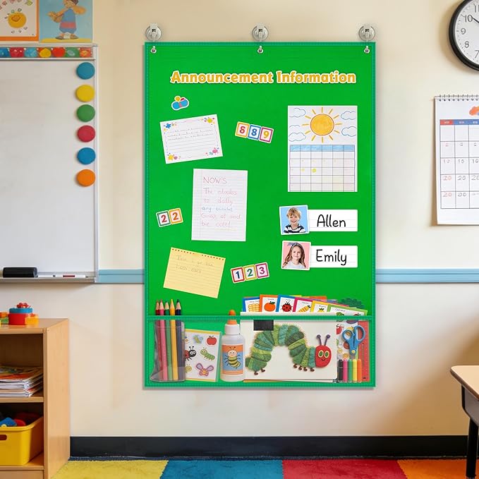 AKAYOK Felt Board for Toddlers, 24"x36" Felt Board for Wall | Includes 30 Self Adhesive Dots Perfect for Learning, Organization, and Creative Play | Classroom Must Haves School Supplies for Teachers
