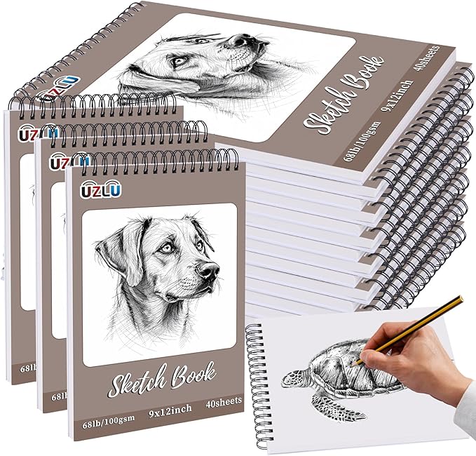 18 Pcs Sketch Book Bulk 9 x 12 In 720 Sheets Top Spiral Bound Sketch Pad Drawing Paper 40 Sheets Each Acid Free Mixed Media Sketchbook 68lb/100gsm Art Supplies for Beginner Artist