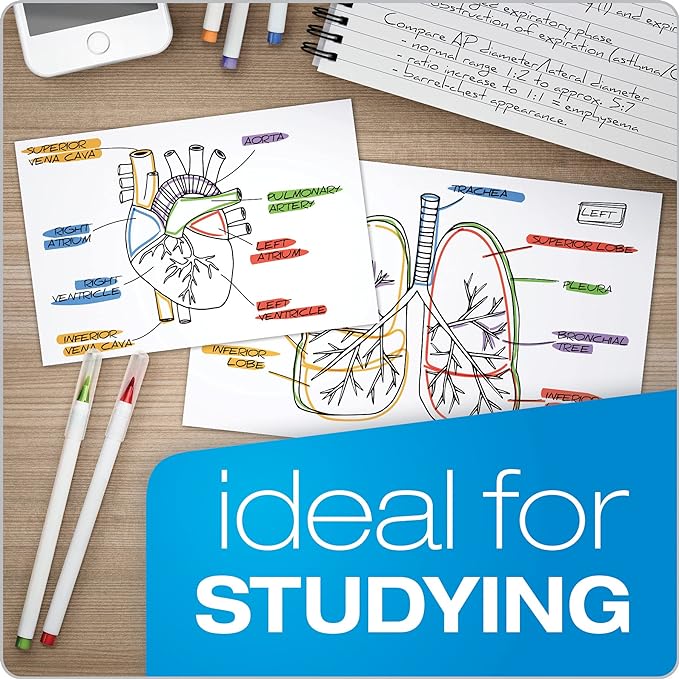 Oxford Index Cards, 3 x 5 Inches, White, Blank Notecards, Flashcards for School and Studying, Bulk Pack of Note Cards, 500 Count (5 Packs of 100) (40175)