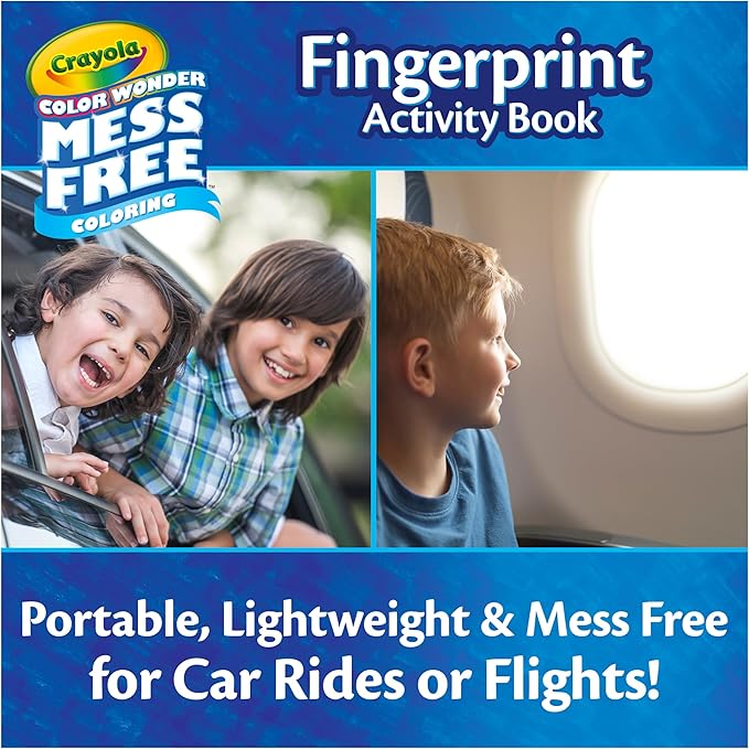 Crayola Color Wonder Mess Free Fingerprint Activity Book, Easter Basket Stuffers for Toddlers, Finger Painting Alternative, Gift for Kids Ages 3+