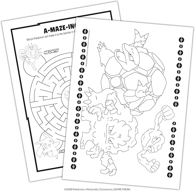 Pokémon 192-Page Coloring Book for Kids – Large Coloring Book for Boys & Girls Ages 3-10, Official Book Featuring Pikachu and Favorite Pokémon Characters