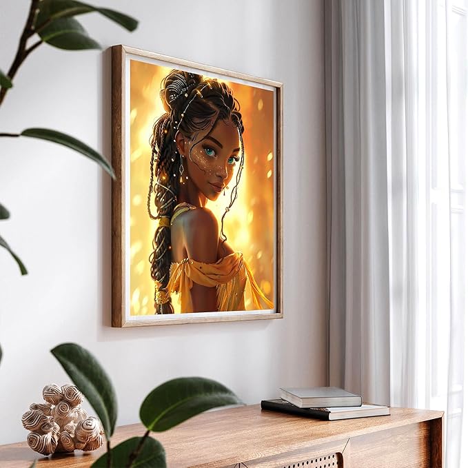 SKRYUIE African Americans Paint by Numbers Kit for Adults, African Women Acrylic Oil Paint by Numbers Kits for Adults Beginner Canvas with Paintwork Art Crafts for Home Decor 16x20 inch k8