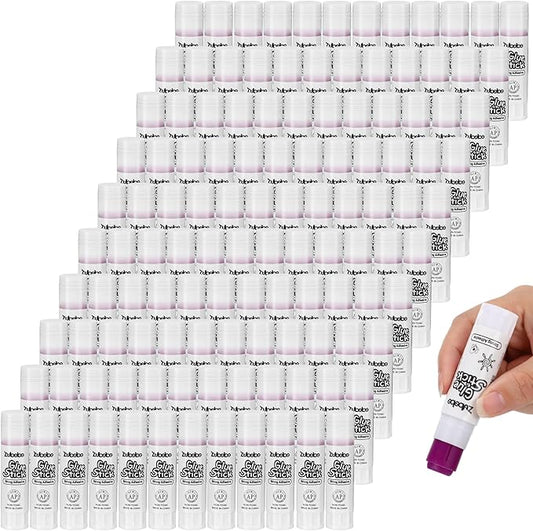 Zubebe 100 Pcs School Disappearing Purple Glue Sticks, Dries Clear, 0.32 oz - Non-Toxic, Washable Glue Sticks Bulk for School Classroom Students Teachers Employees Scrapbooking Crafting Supplies