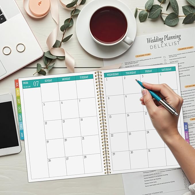 Teacher Planner 2026-2027 Weekly and Monthly Teacher Planner 2026-2027 Academic Year, July 2026 - June 2027, 8.7" x 10.8", Lesson Planner Book with Twin-Wire Binding & Tabs for Teachers - Black