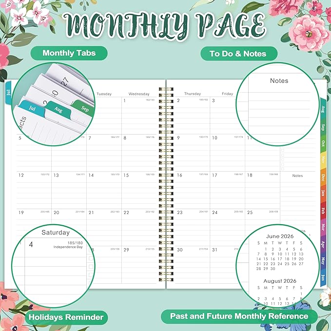 Planner 2026-2027 - 9" x 11" Planner Weekly and Monthly 2026-2027, from JULY 2026 to JUNE 2027, Academic Calendar with Tabs, Twin-Wire Binding, Inner Pocket, Premium Thick Paper