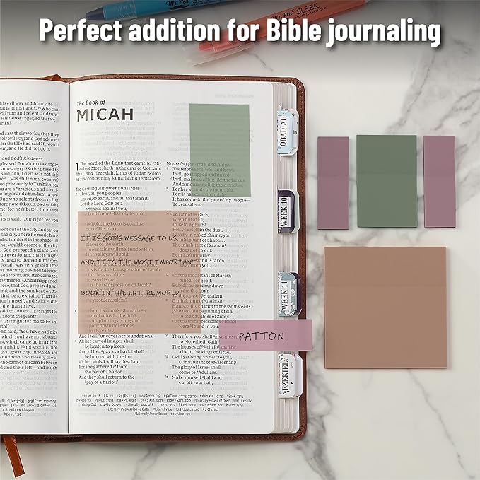 Mr. Pen- Transparent Sticky Notes Set, 200 Sheets, Transparent Sticky Notes and Planner Tabs with Black Fineliner Pen for Bible Study, Office, School, Planning, Journaling & Organization